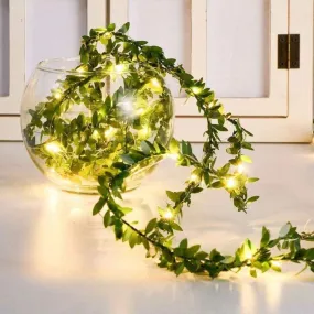 Green Leaf String Lights | 10m Solar