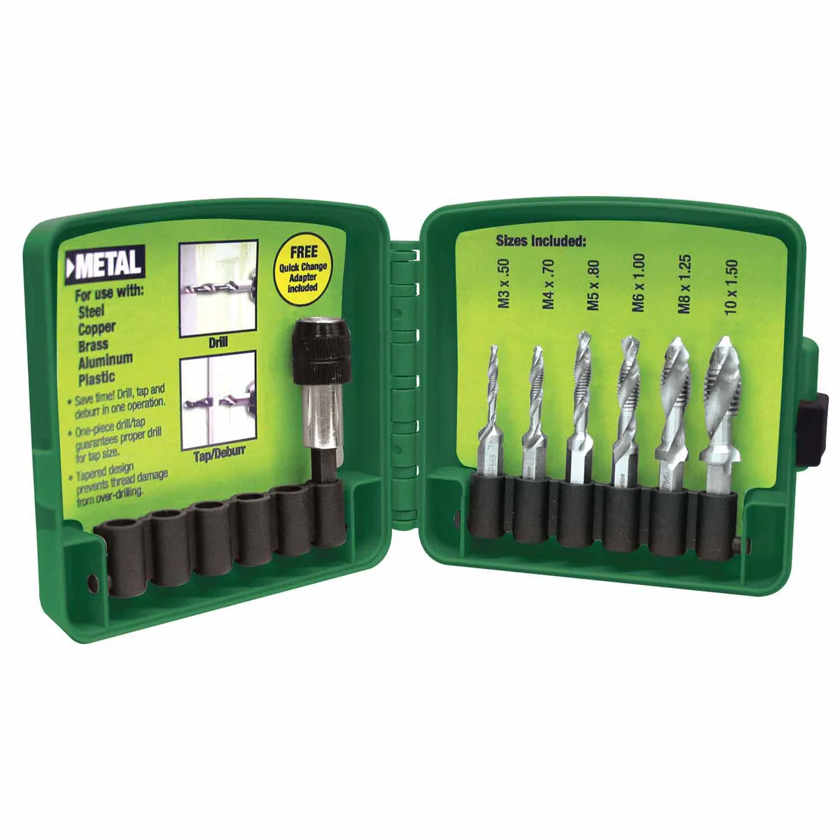 Greenlee DTAPKITM 6-Piece Metric Drill / Tap Set