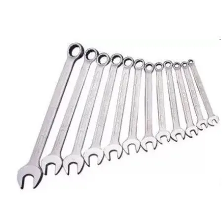 Hand Tool Kit - 12 Pcs Wrench Set Combination Double Sided and 8 in 1 Multi Screwdriver with LED Torch Set