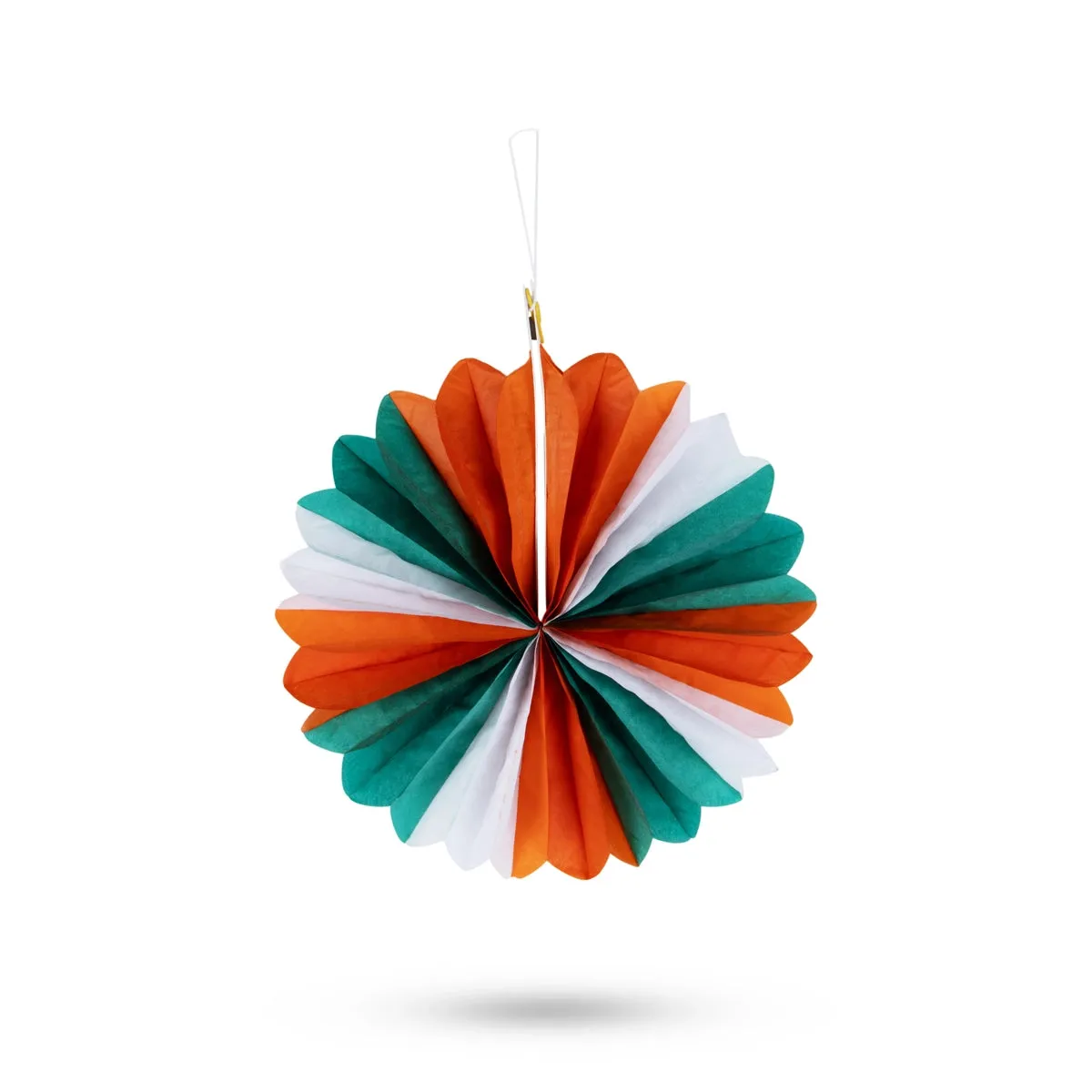 Hanging Paper Fan Decor - 8 x 8 Inches | Tricolour Fan Wall Decoration/ Wall Hanging Decor/ Republic Day Decor