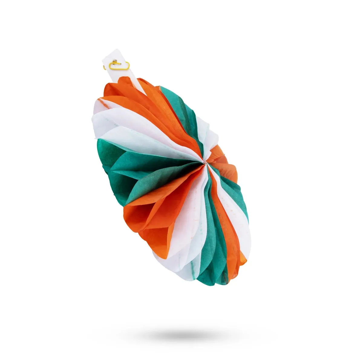 Hanging Paper Fan Decor - 8 x 8 Inches | Tricolour Fan Wall Decoration/ Wall Hanging Decor/ Republic Day Decor