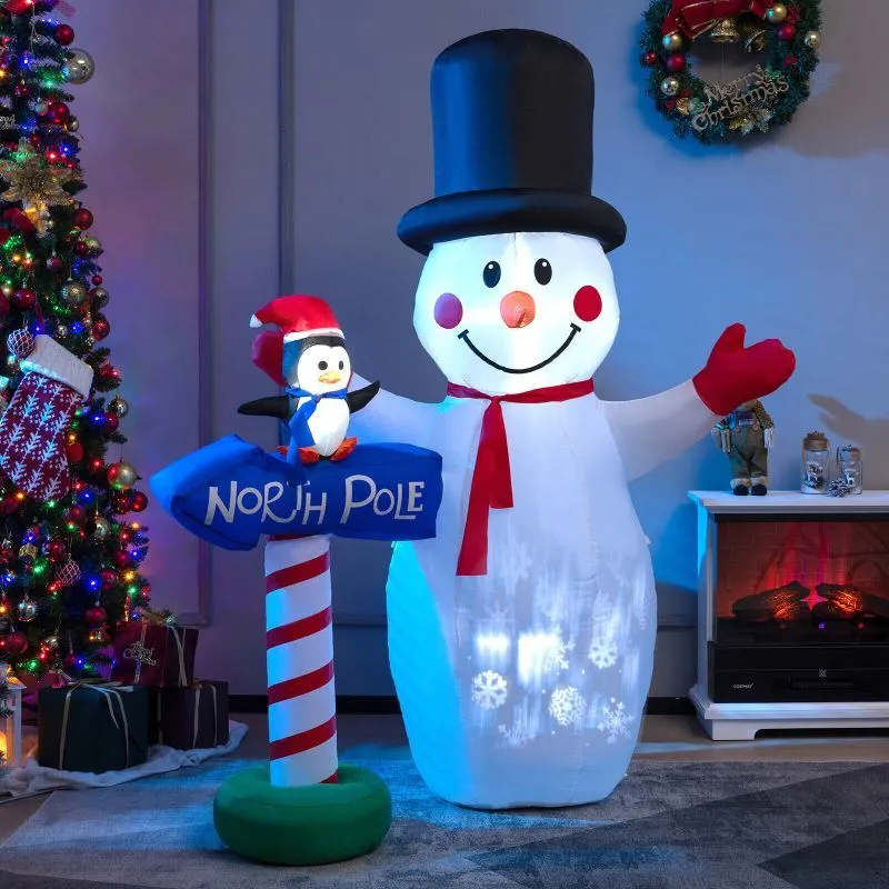 Happy Christmas Holiday Yard Decorations Inflatable W/ LED Lights