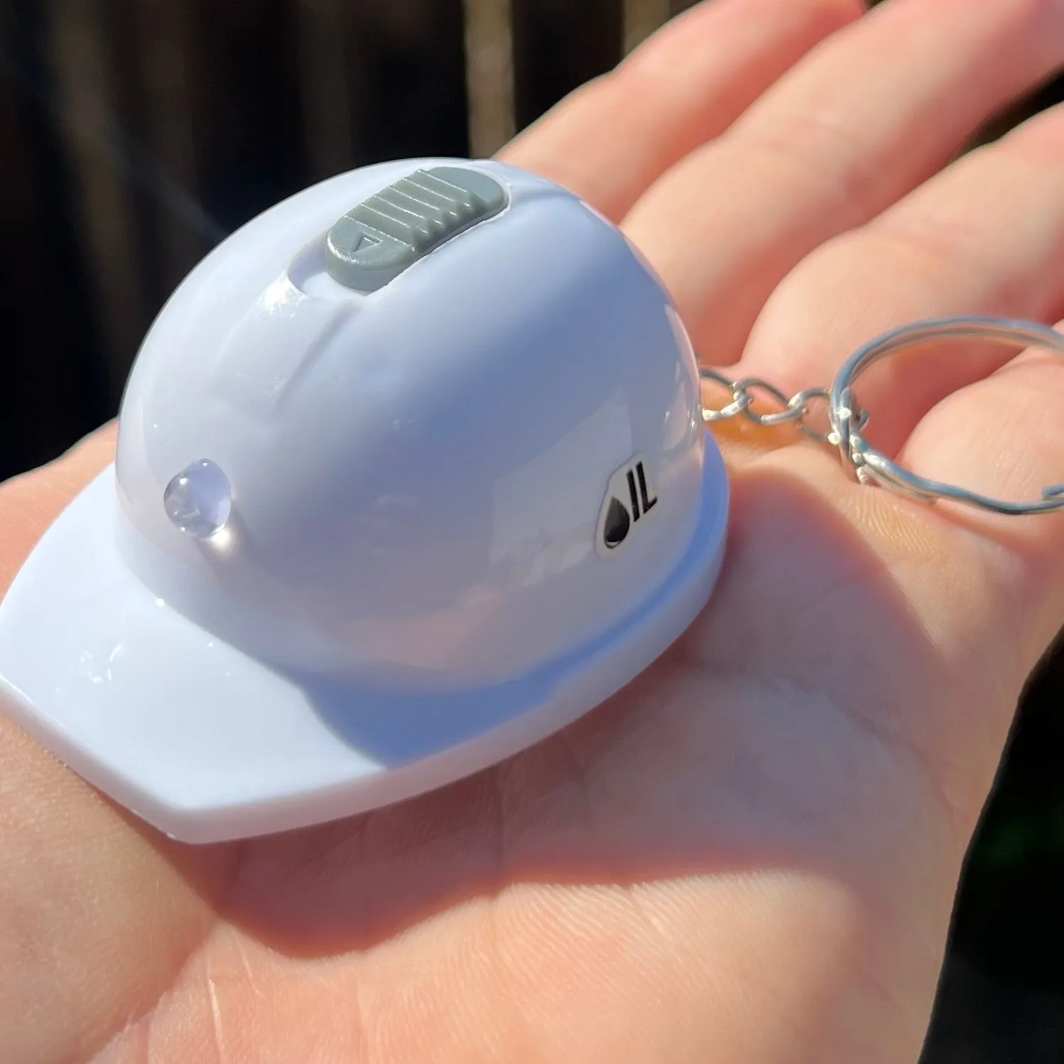 Hard Hat flashlight/ bottle opener/ keychain White. Oilfield