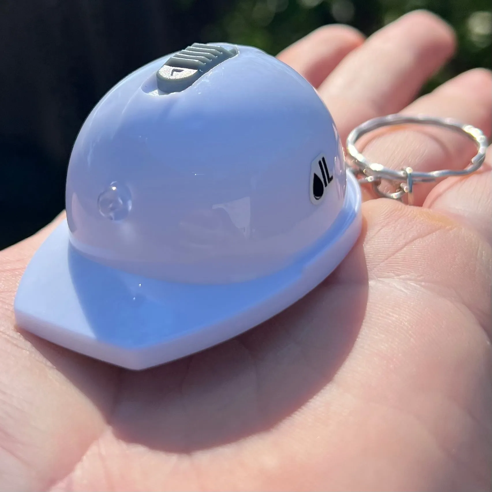 Hard Hat flashlight/ bottle opener/ keychain White. Oilfield