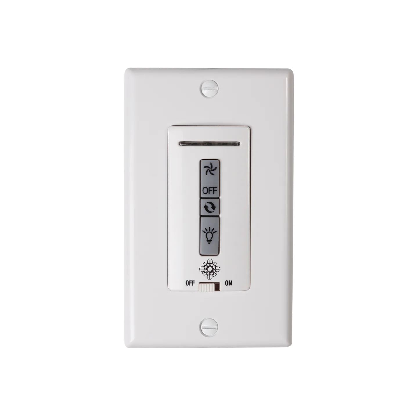 Hardwired remote WALL CONTROL ONLY. Fan reverse, speed, and downlight control.