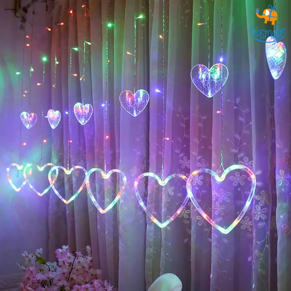 Heart Curtain LED Lights