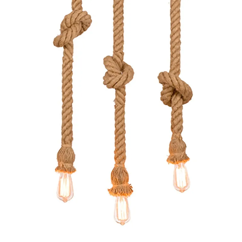 Hemp rope chandelier retro industrial style