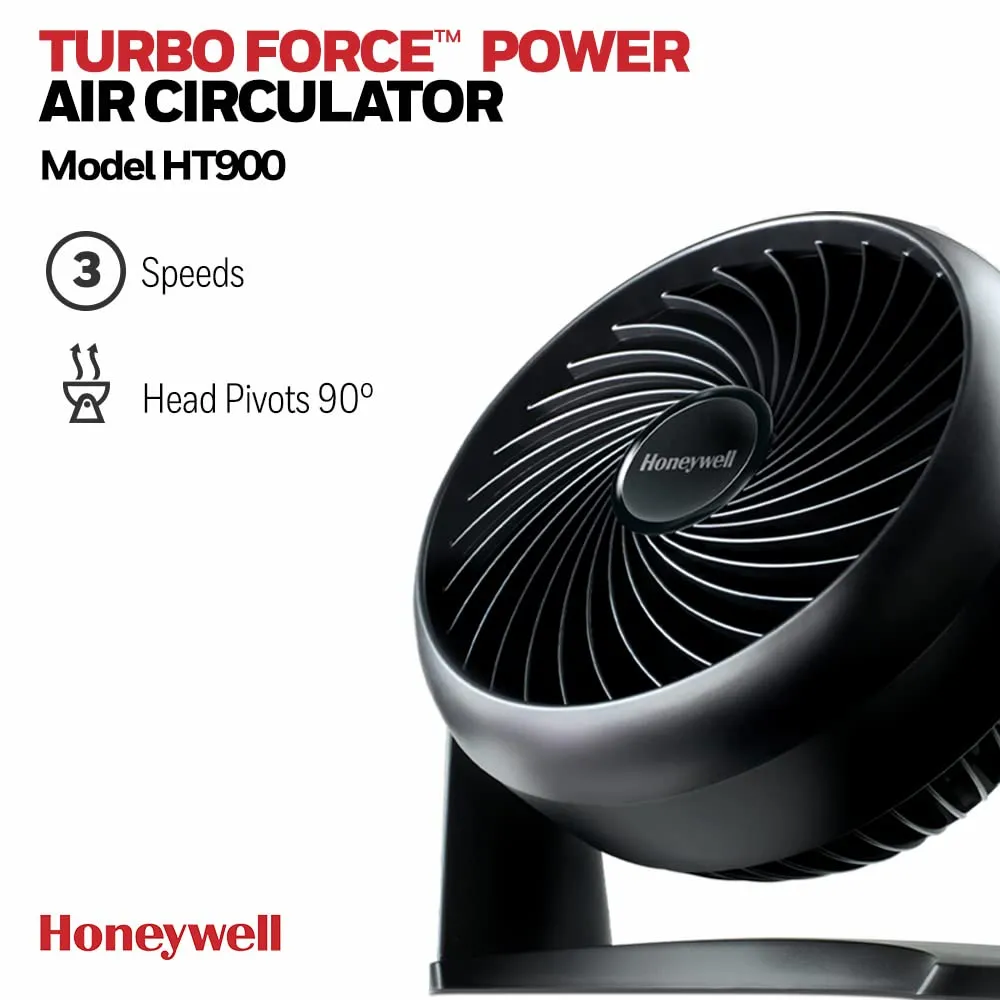 Honeywell HT900EV1 Super Turbo Three-Speed High-Performance Fan Black