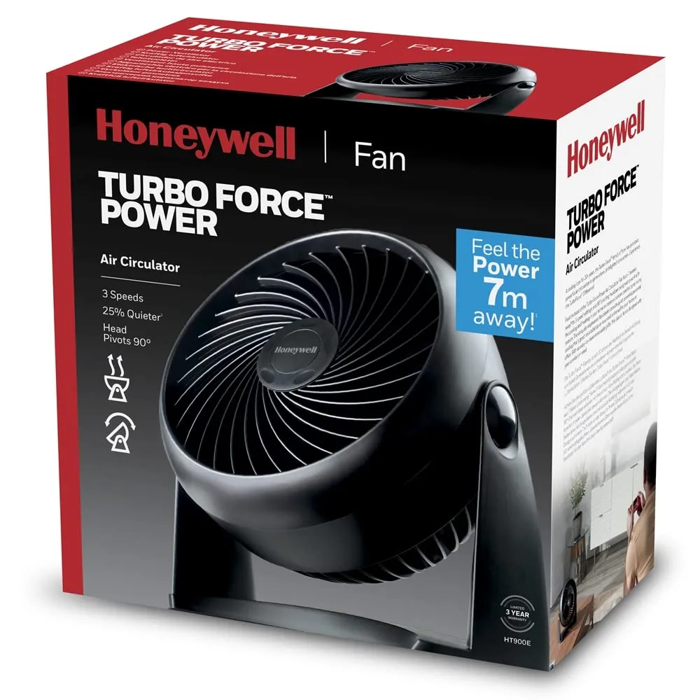 Honeywell HT900EV1 Super Turbo Three-Speed High-Performance Fan Black