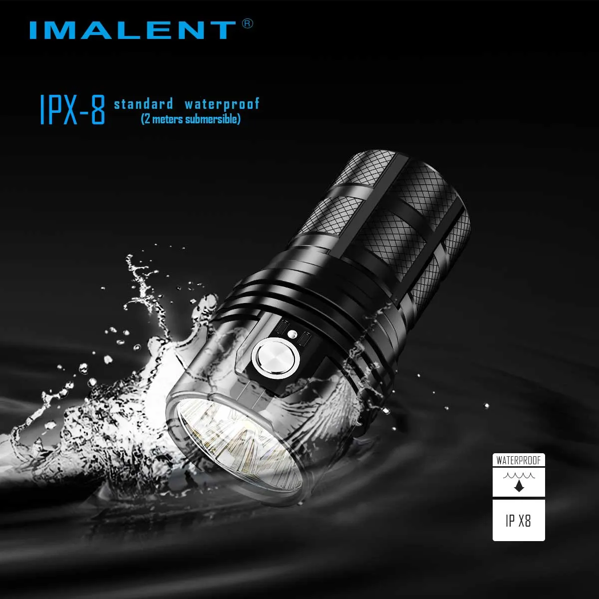 IMALENT Rechargeable LED Flashlight 25000 Lumens, with 3 x 21700 Batteries