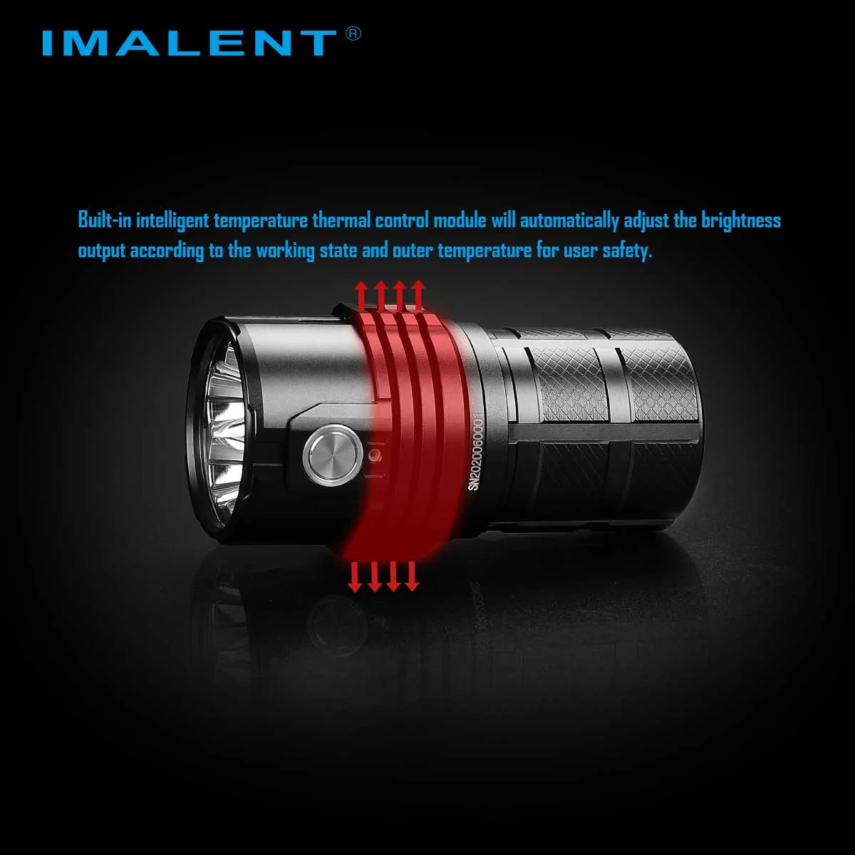 IMALENT Rechargeable LED Flashlight 25000 Lumens, with 3 x 21700 Batteries