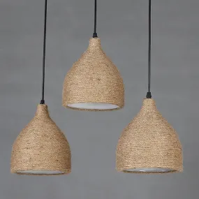 Industrial Beige Rope Pendant Lighting Fixture for Dining Rooms