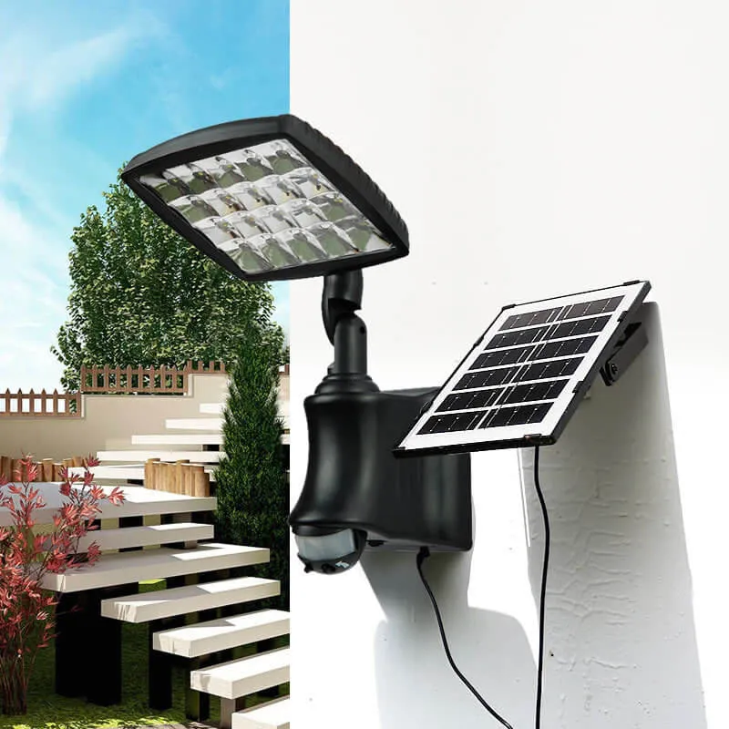 Industrial Solar Waterproof Adjustable Outdoor LED Split Wall Sconce Lamp