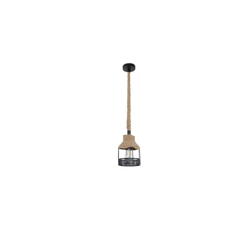 Industrial Style Nostalgic Rattan Hemp Rope 1-Light Pendant Light