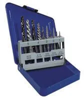 Irwin Hanson 11119 10-pc Spiral Extractor & Drill Bit Set in Metal Index 1 EA