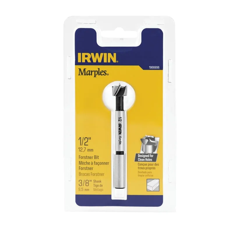 Irwin Marples 1/2 in. X 4 in. L Carbon Steel Forstner Drill Bit Round Shank 1 pc