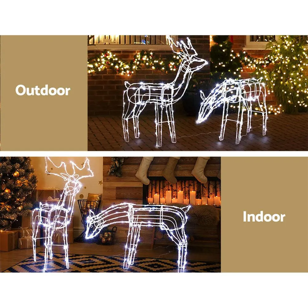 Jingle Jollys Christmas Motif Lights LED Rope Reindeer Waterproof Solar Powered