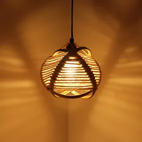 'Jute Goblet' Pendant Lamp In Iron (7 Inch, Matte Finish)