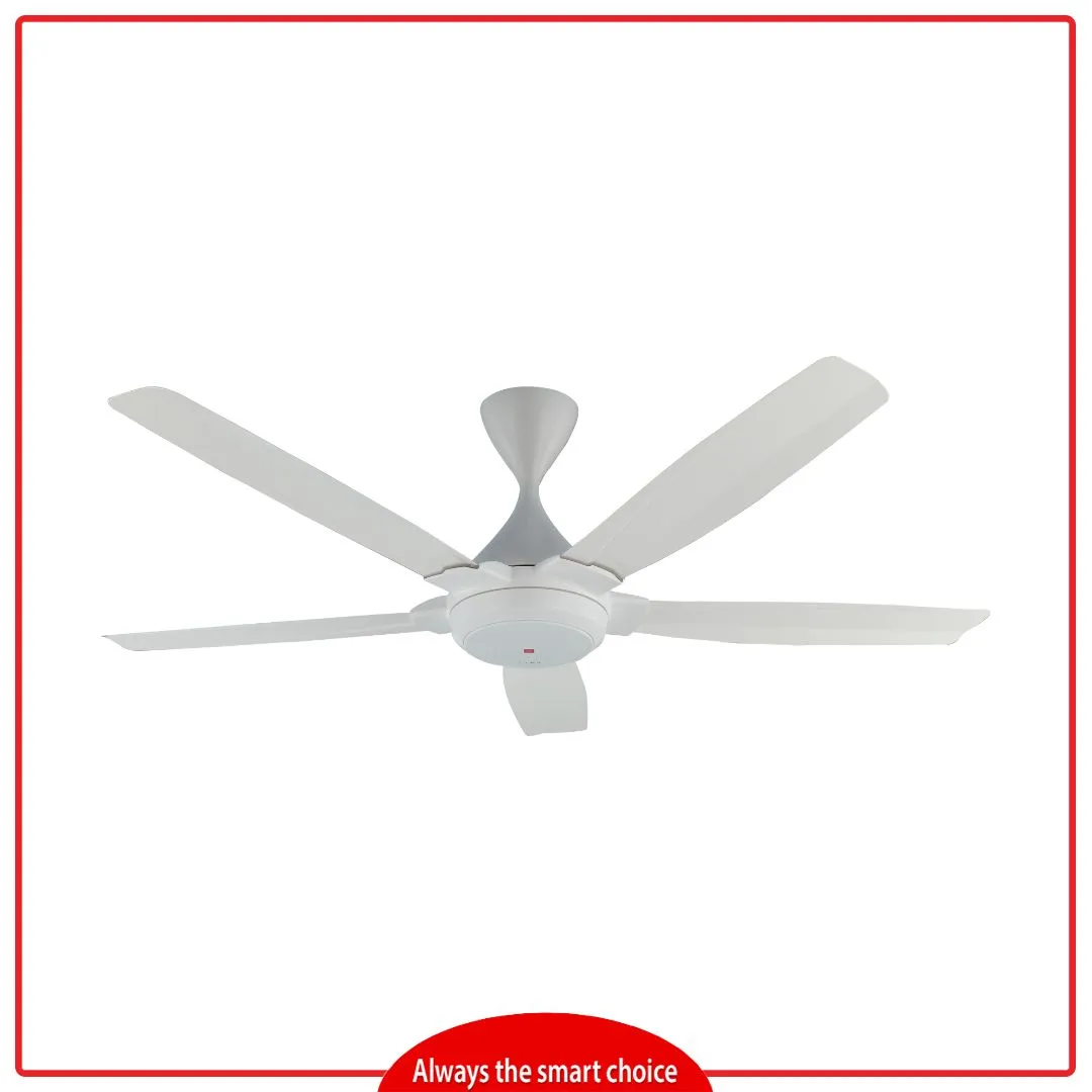 KDK K14QF-WT 140cm/56 Inch Remote Control Type with DC Motor Ceiling Fan (White)