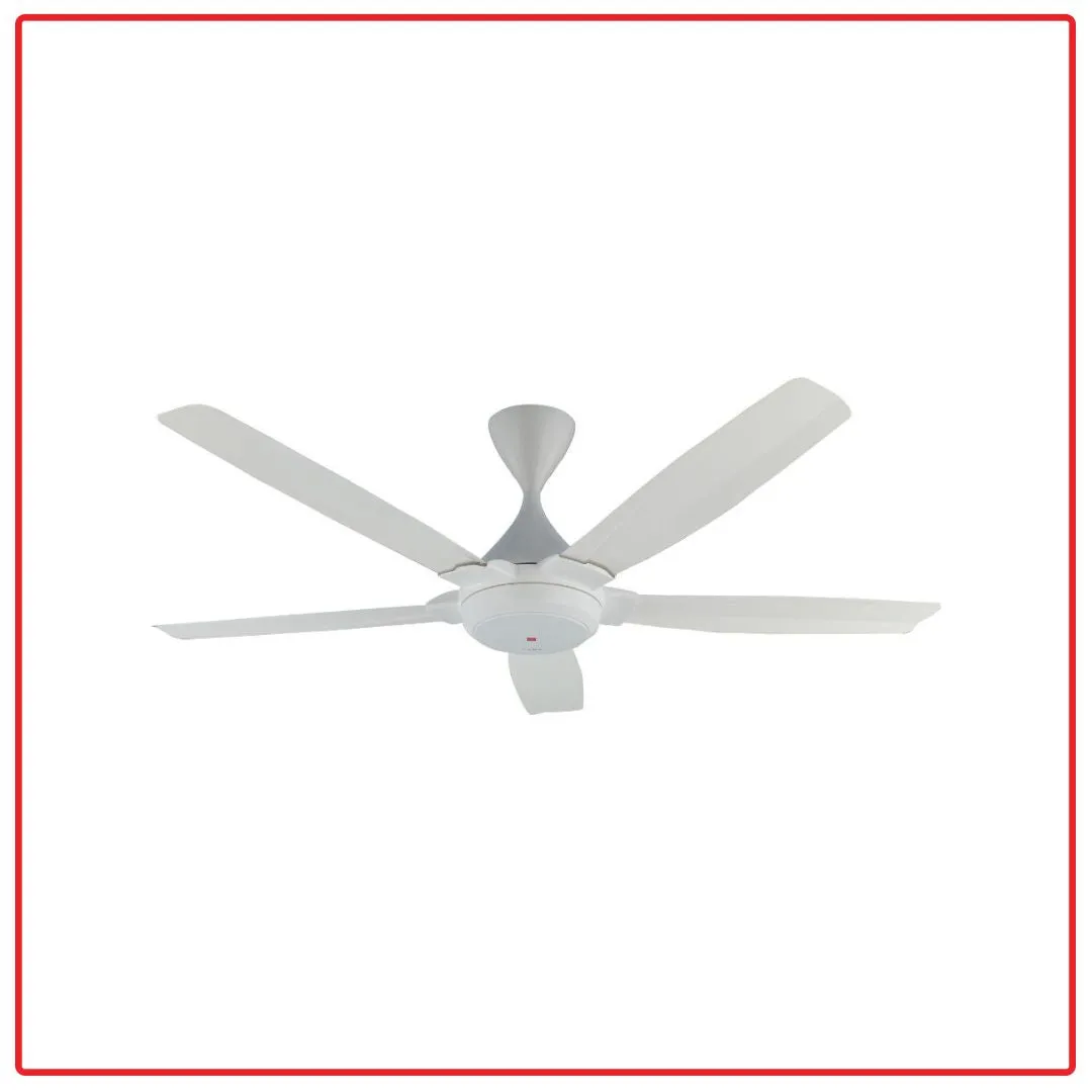 KDK K14QF-WT 140cm/56 Inch Remote Control Type with DC Motor Ceiling Fan (White)