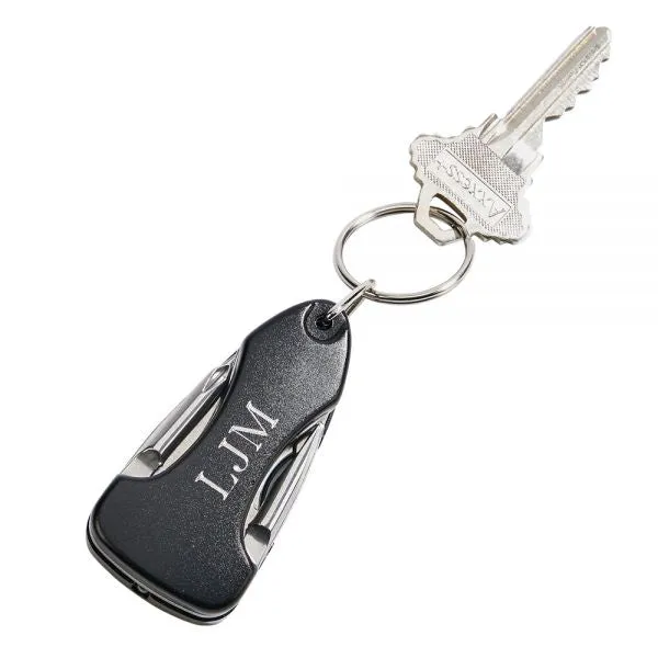 Key Chain with Multi Tools and LED light-engravable