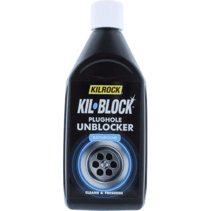 Kilrock Kil-Block Bathroom Plughole & Drain Unblocker 500ml, Bathroom