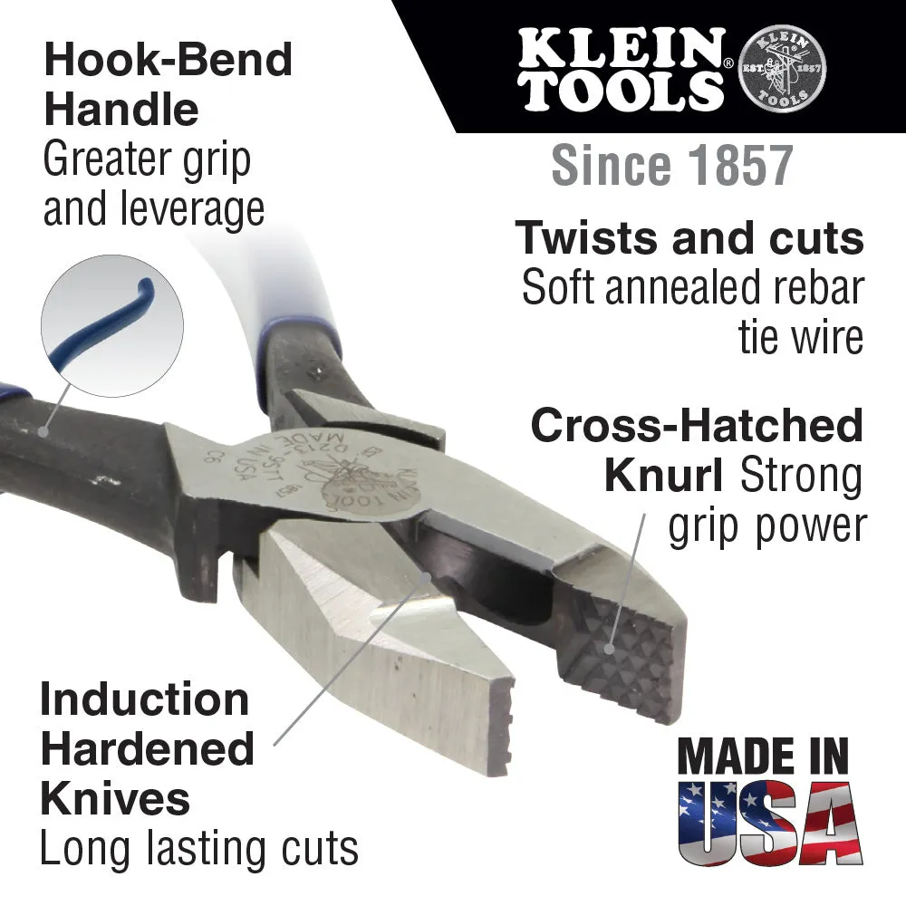 Klein Pliers Ironworker's Pliers 9" with Tether Ring - D213-9STT