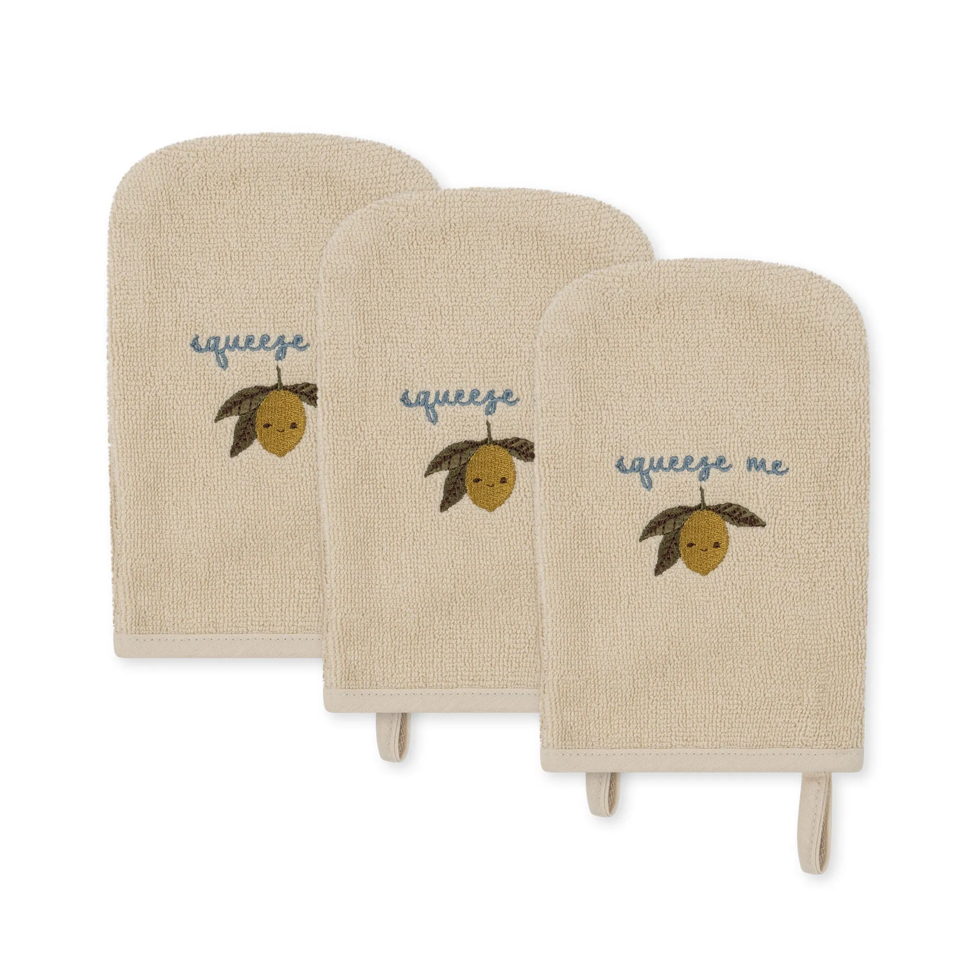 Konges Sløjd Set 3 washcloths | Lemon