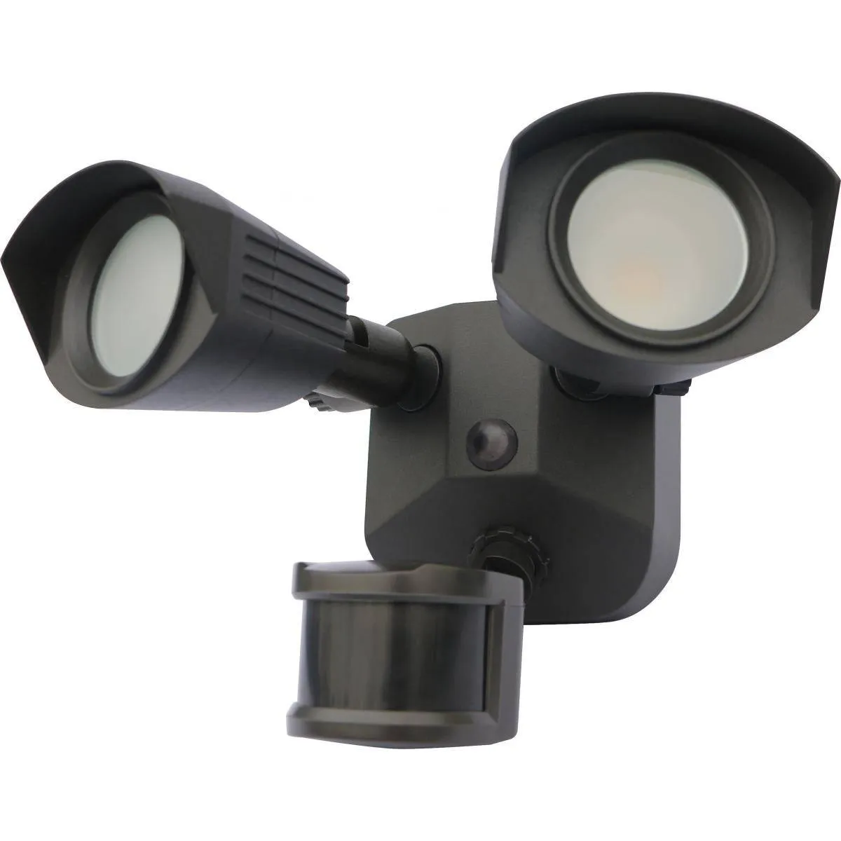 LED Security Light - Dual Head - Bronze Finish - 4000K - with Motion Sensor - 120V