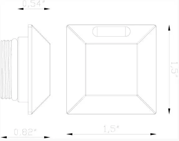 Lumien Nano Light, Recessed, Square, (1) Side Light Accessory