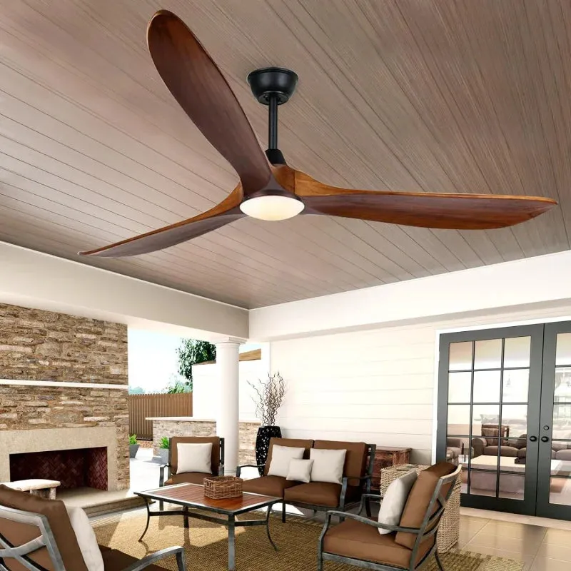 Lux Waterproof Modern Patio Hanging Ceiling Fan with Light