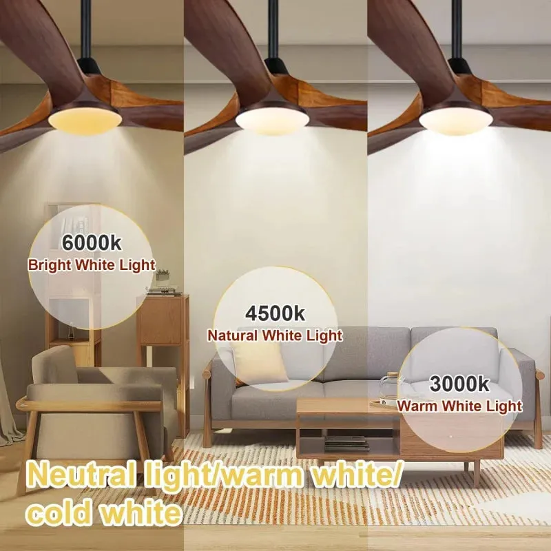 Lux Waterproof Modern Patio Hanging Ceiling Fan with Light