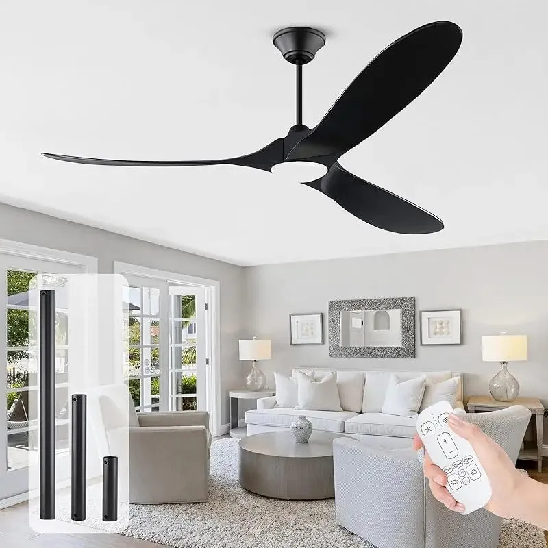 Lux Waterproof Modern Patio Hanging Ceiling Fan with Light