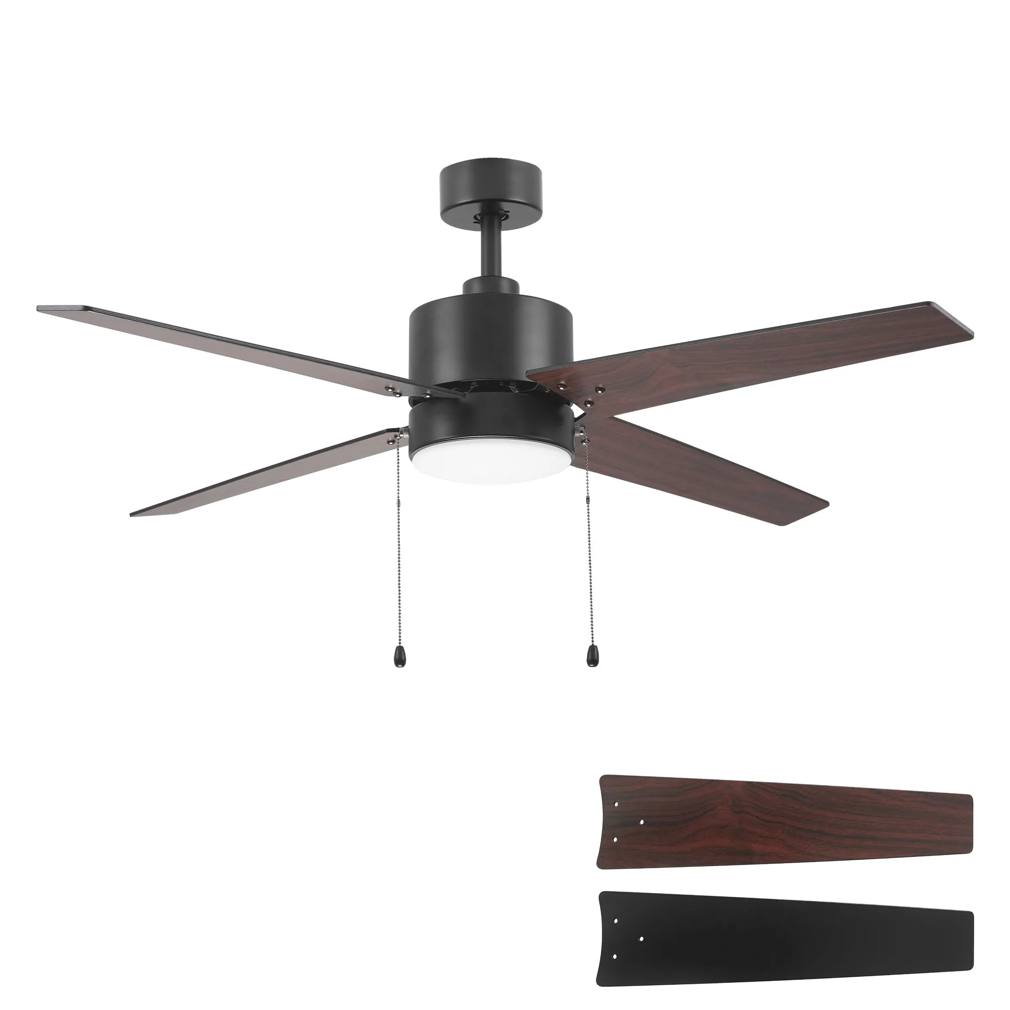 Mabel 52 inch Pull Chain Ceiling Fan with LED Light