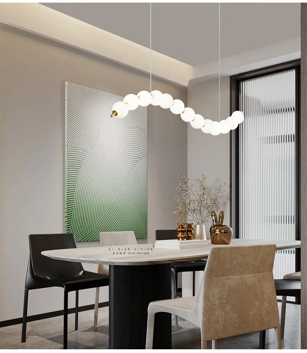 MAK Modern White Ball LED Pendant Lights Copper Hanging Lamps