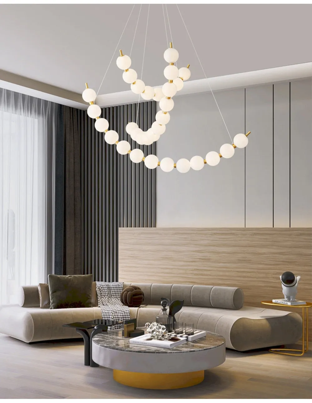 MAK Modern White Ball LED Pendant Lights Copper Hanging Lamps