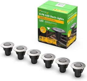 Malibu 6 PK LED Deck Lights Low Voltage Landscape Light In Ground Lighting for Steps,Stair,Patio,Floor,Kitchen,Outdoor Led Landscape Lighting 8401-2430-06