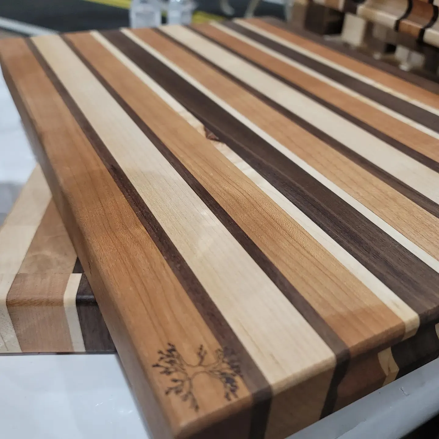 Maple, Walnut & Cherry Edge Grain Cutting Board