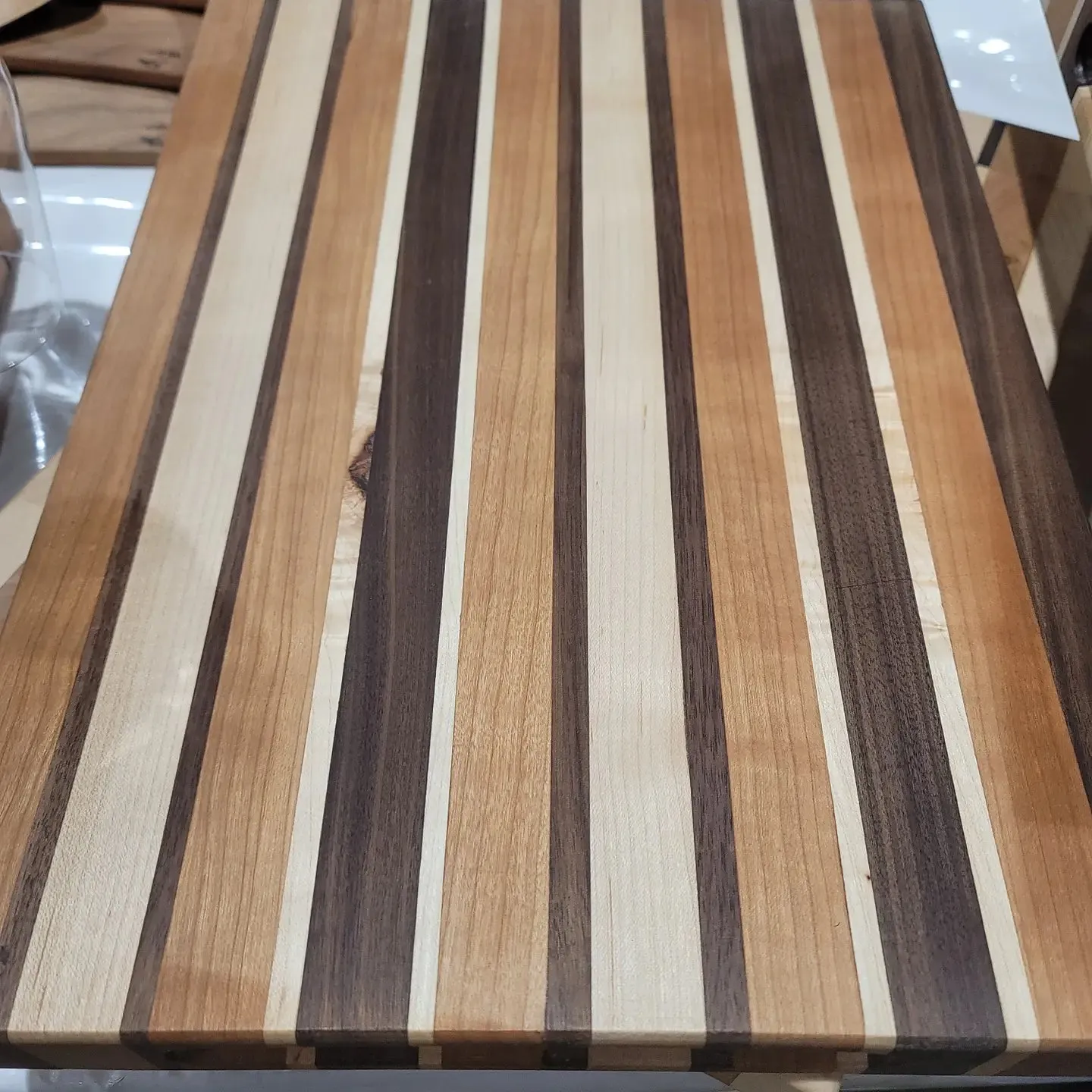 Maple, Walnut & Cherry Edge Grain Cutting Board