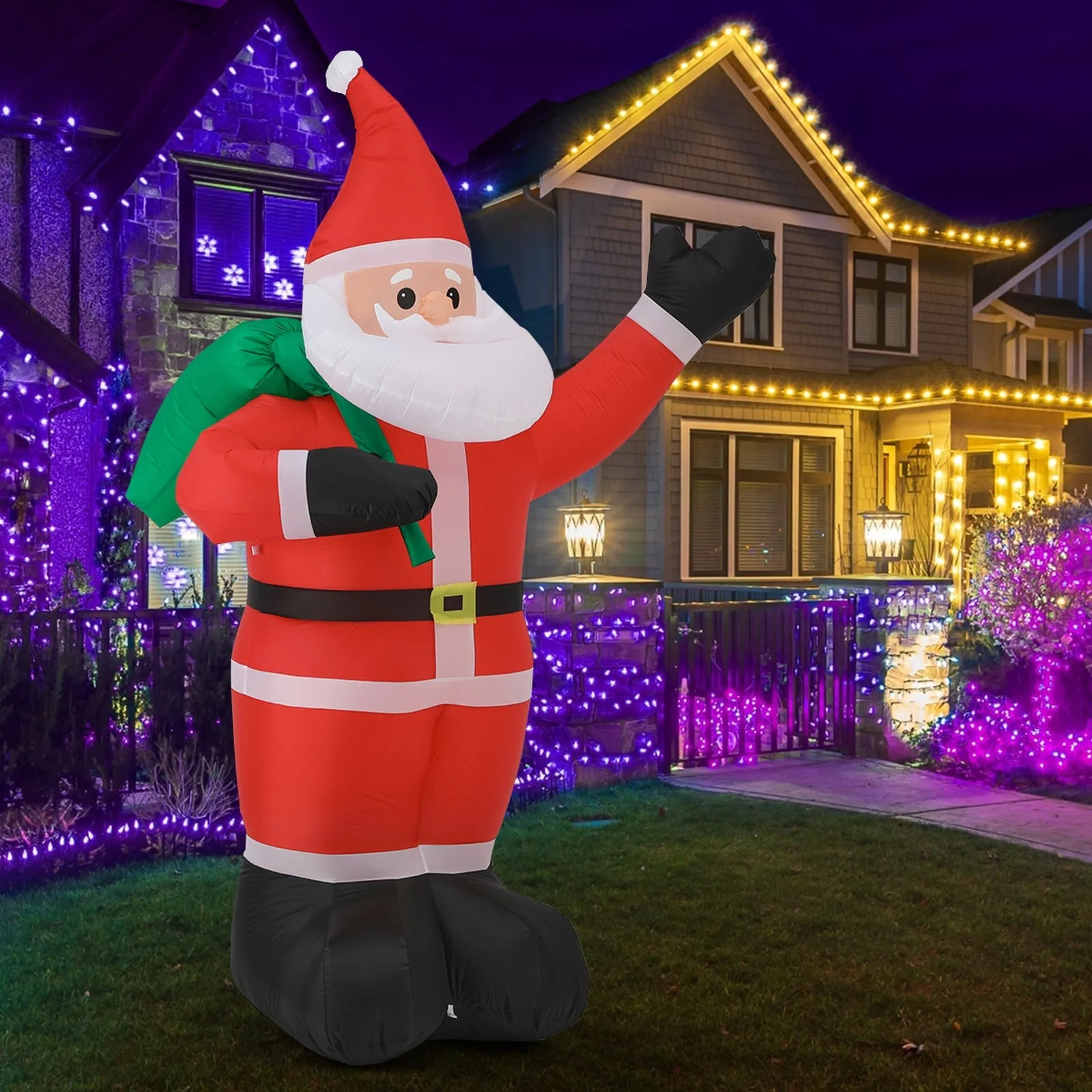 Mazam 2.4M Christmas Inflatable Santa Xmas Outdoor Decorations LED Lights