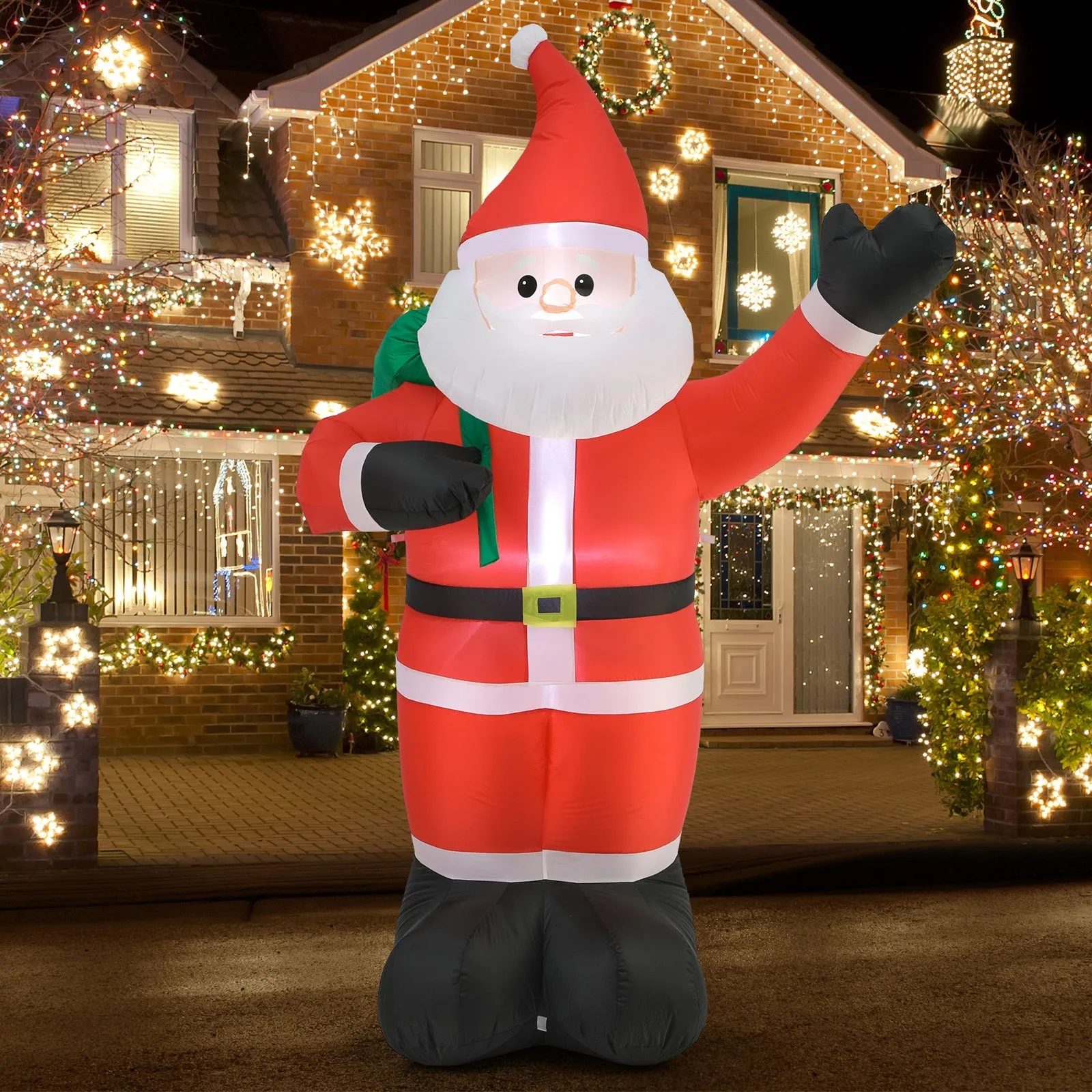 Mazam 2.4M Christmas Inflatable Santa Xmas Outdoor Decorations LED Lights