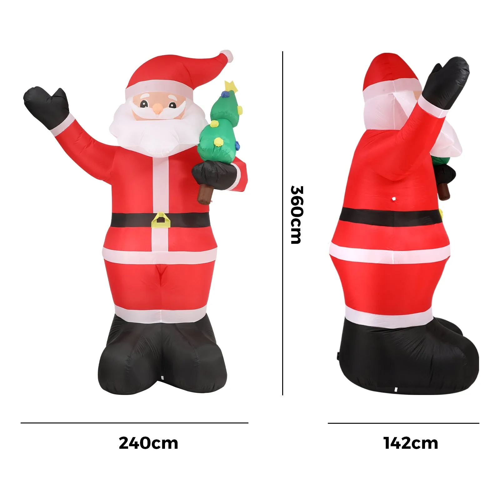 Mazam 3.6M Christmas Inflatable Santa Xmas LED Lights Outdoor Decoration