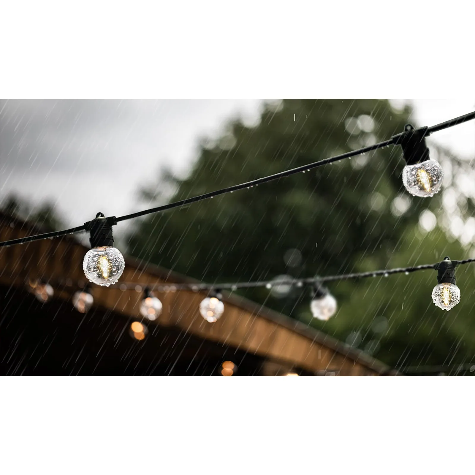 Mazam 50M LED Festoon Lights String Light Waterproof Wedding Party Garden