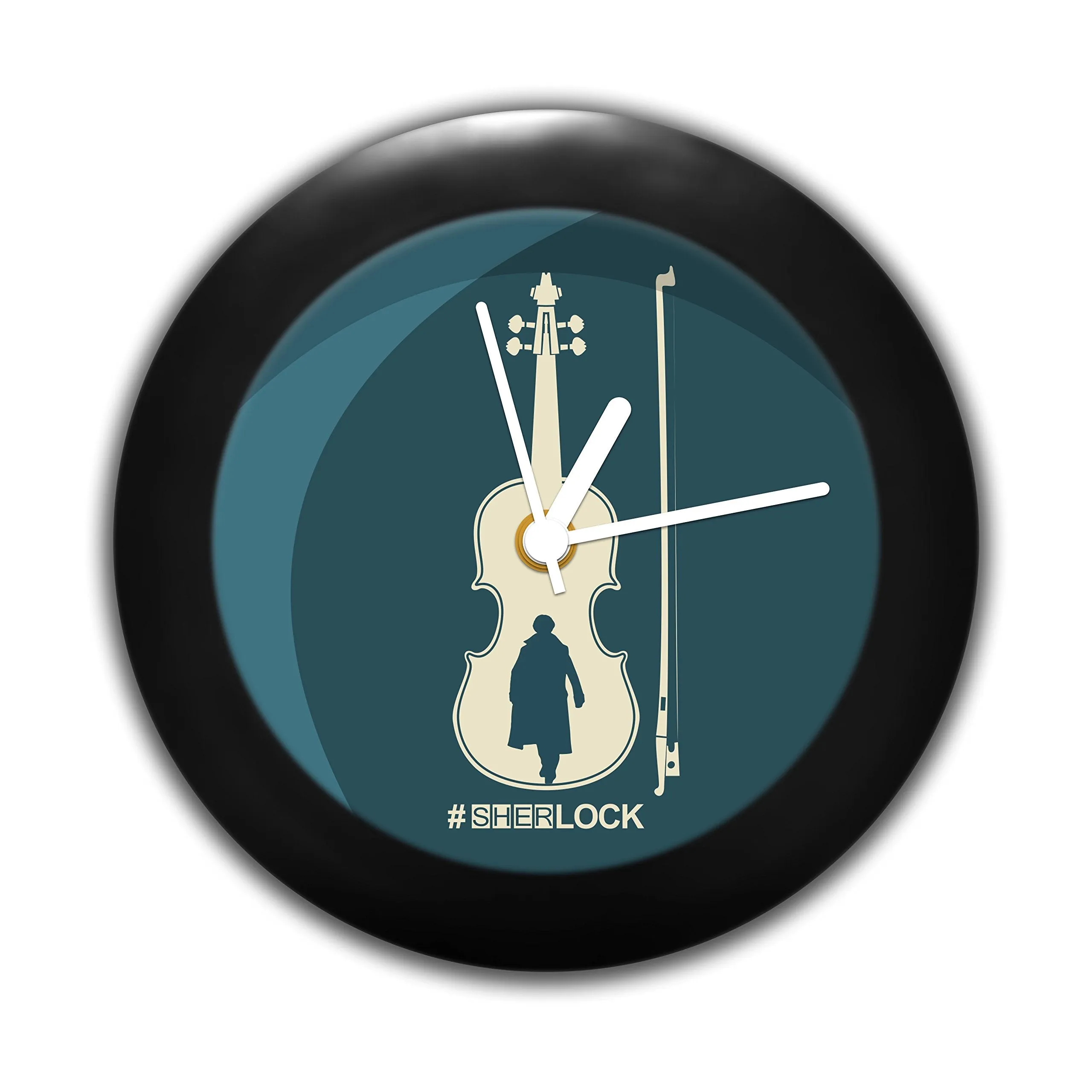 MCSID RAZZ- Sherlock TV Series - Violin | Table Clocks | Gift Desk Clock Best GIft for sherlock fans