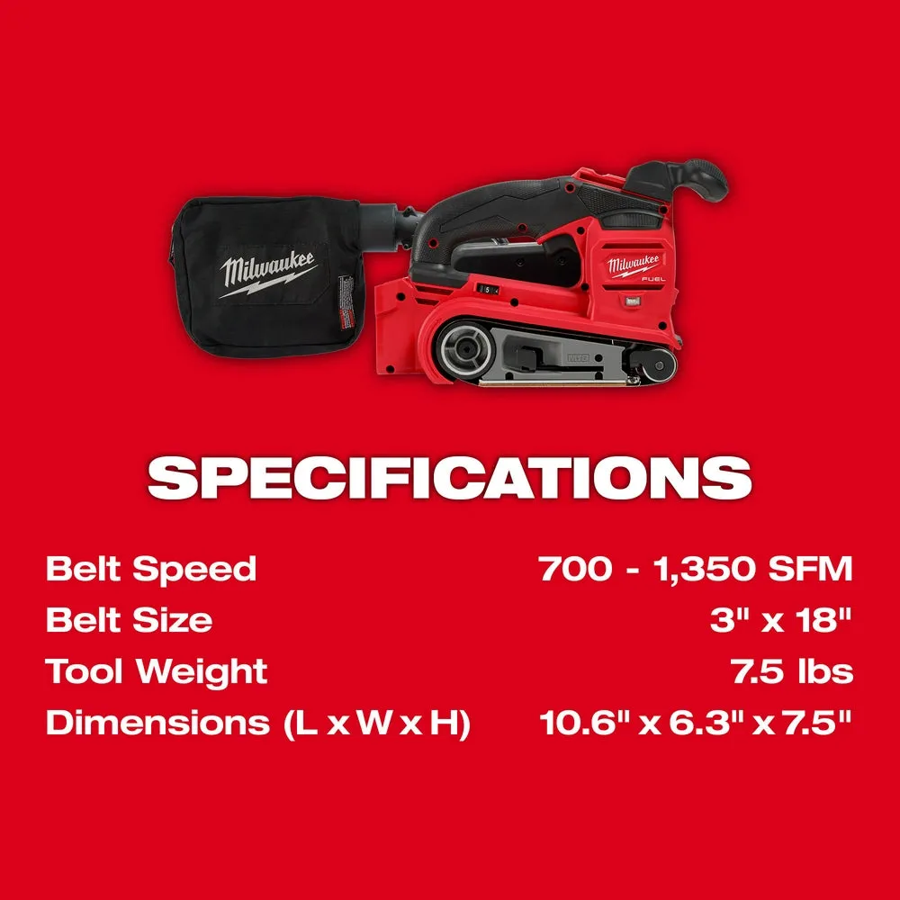 Milwaukee 2832-20 M18 FUEL 3"x18" Belt Sander