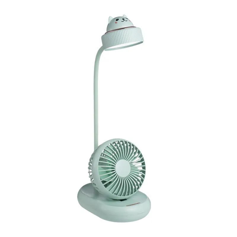 Mini Fan Halter Handheld Desk Lamp Desktop USB Wind Power Multifunctional Lamp Built-in Battery