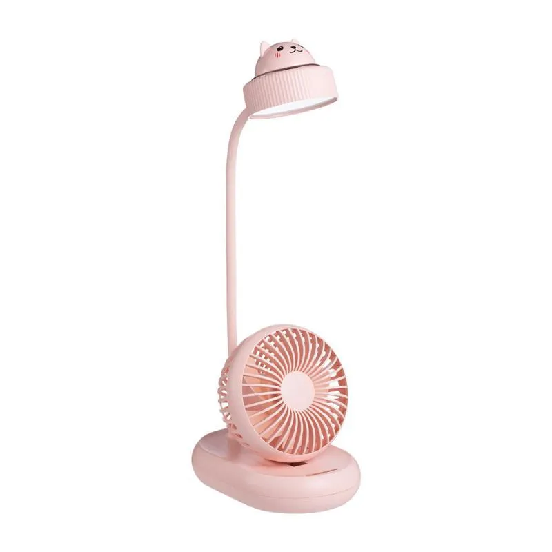 Mini Fan Halter Handheld Desk Lamp Desktop USB Wind Power Multifunctional Lamp Built-in Battery