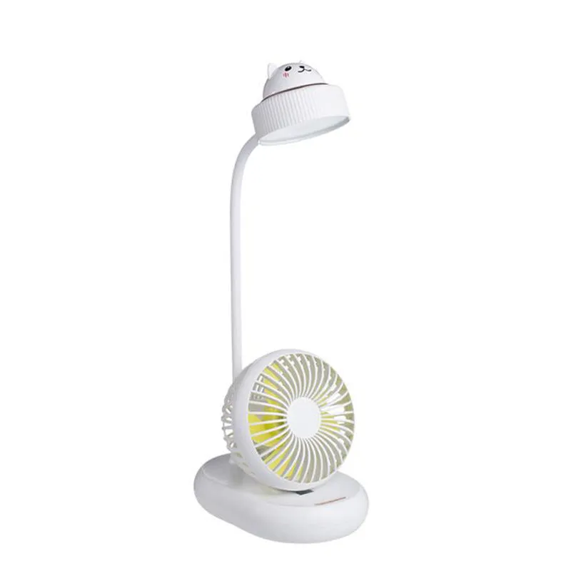 Mini Fan Halter Handheld Desk Lamp Desktop USB Wind Power Multifunctional Lamp Built-in Battery