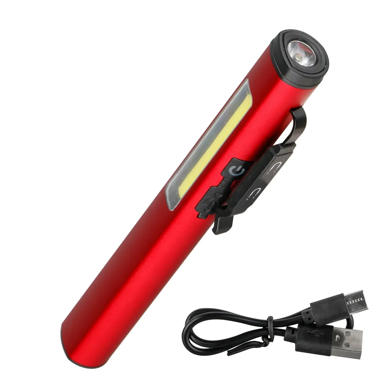 Mini USB Rechargeable LED Flashlights with Magnet Lightweight Waterproof Small Pocket Penlight with Clip for Work Emergency