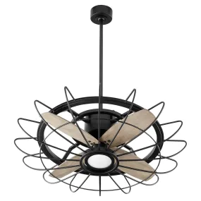 Mira 30" Ceiling Fan in Textured Black